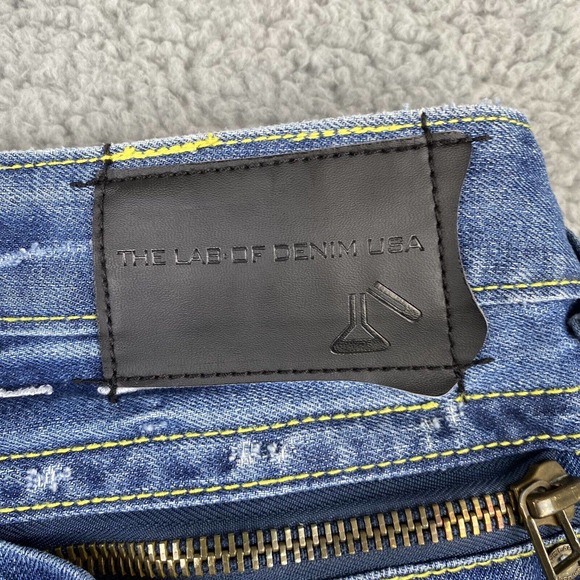 The Lab Of Denim USA Men’s Jeans Straight Waist 33” Medium Wash Butterfly Button - Picture 12 of 14